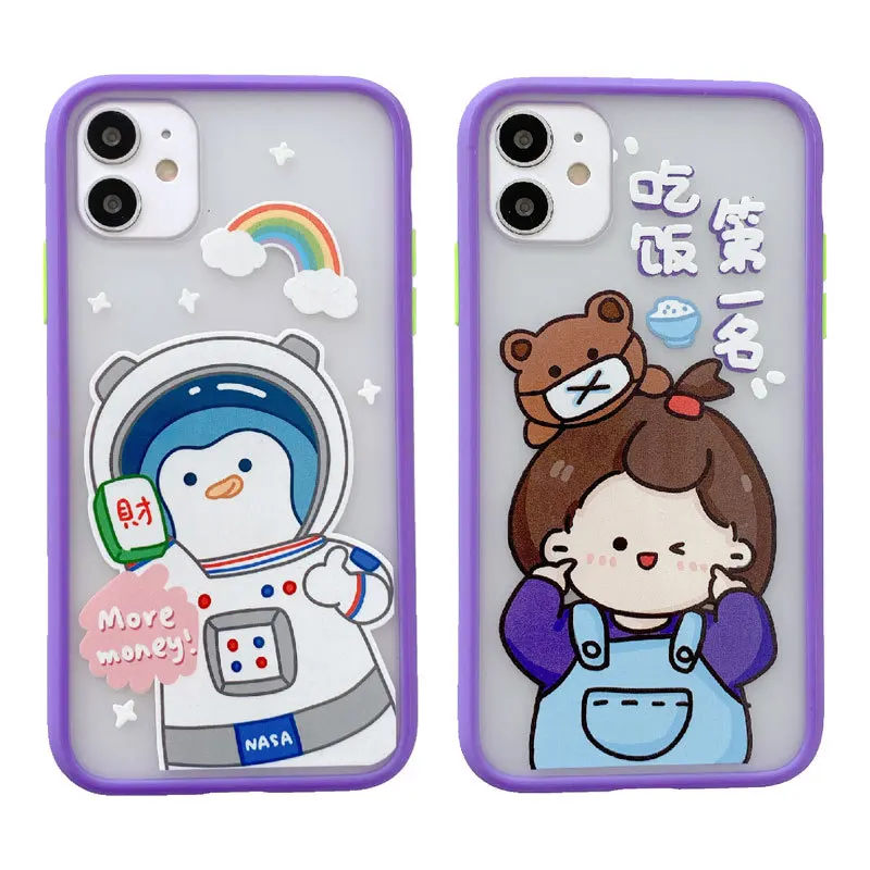 

For Iphone X XS XR XS MAX 11 11PRO 11PRO MAX 7 8 Plus 7 8 SE 2020 Lovely Pattern Soft TPU Anti-fall Shockproof Cover Case