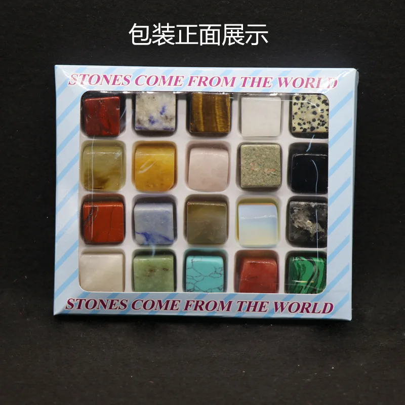 Natural Stone Square Beads Amethyst Rose Quartz  Agate 7Chakra Yoga Healing Home Decoration