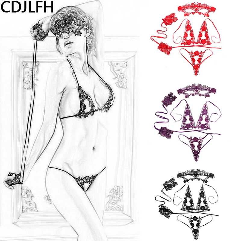 4 шт. каваи белье сексуальный горячий эротический комплект кружевная маска