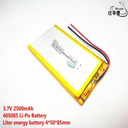 2 шт. литиевая батарея хорошего качества 3,7 V, 2500 mAH 405085 полимер литий-ионный/литий-ионный аккумулятор для планшетных ПК, gps, mp3, mp4