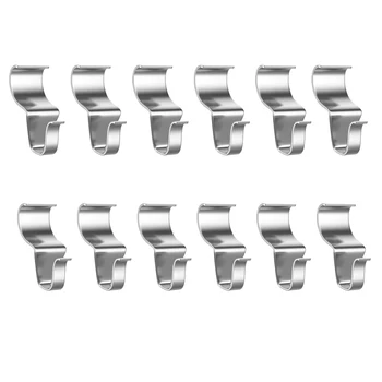 

12PCS Stainless Steel Hook Hanger Silver Self Adhesive Holder Home Kitchen Wall Door Hook for Bathroom Door Hooks Kitchen Tools