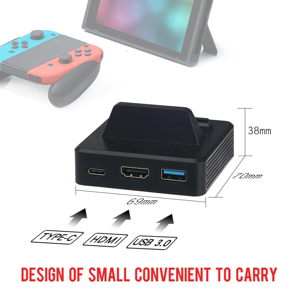 Портативный Тип-C HDMI адаптер для Nintend Переключатель HDMI видео Стыковочный модуль-преобразователь USB 3,0 Порты и разъёмы компактный Замена Подставка для зарядки док-станции