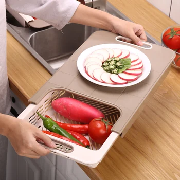 

Kitchen Multifunctional Chopping Board Thickening Plastic Cutting Board Rectangle Fruit Meat Slip-resistant Board WJ605
