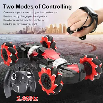2.4GHz 4WD RC Car Radio Gesture Induction Music Light Stunt Twist Remote Control Car Road Drift Vehicle RC Gifts for Children 2