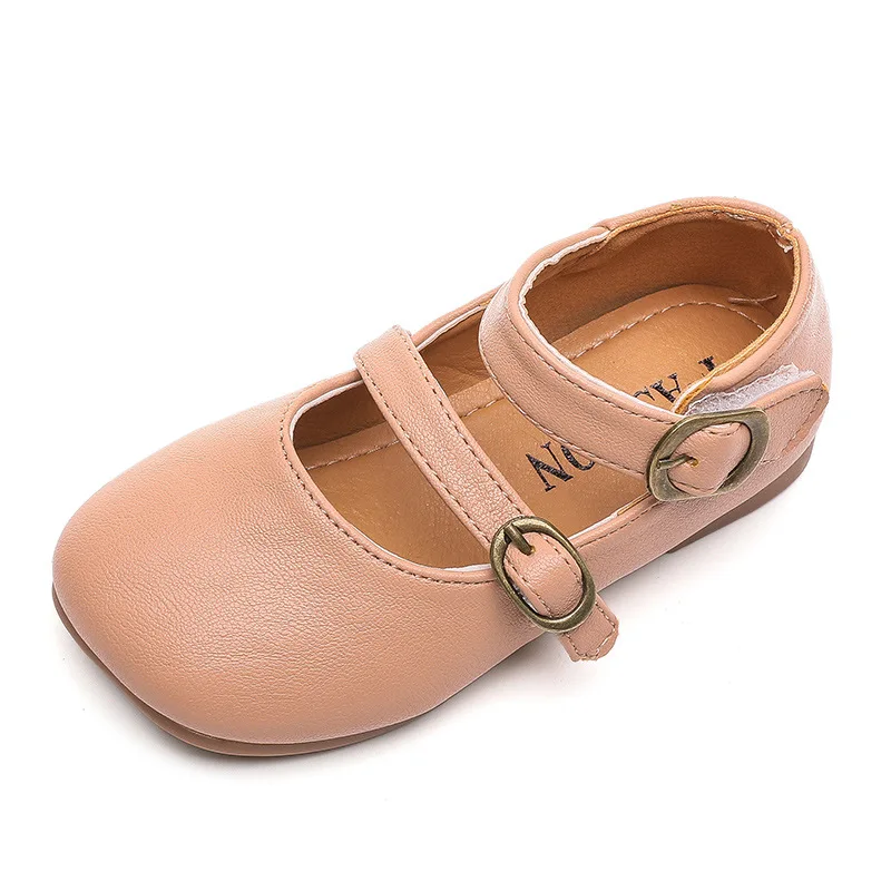 

Autumn baby girls casual leather shoes little girls princess shoes Soft bottom Non-slip chaussure fille black beige brown 1-7T