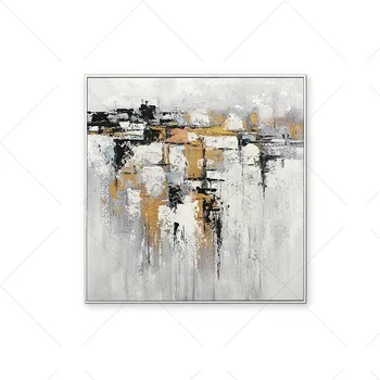 

Handmade Golden Abstract Canvas Painting Art Wall Modern Painting For Living Room Home Decoration Nordic Style