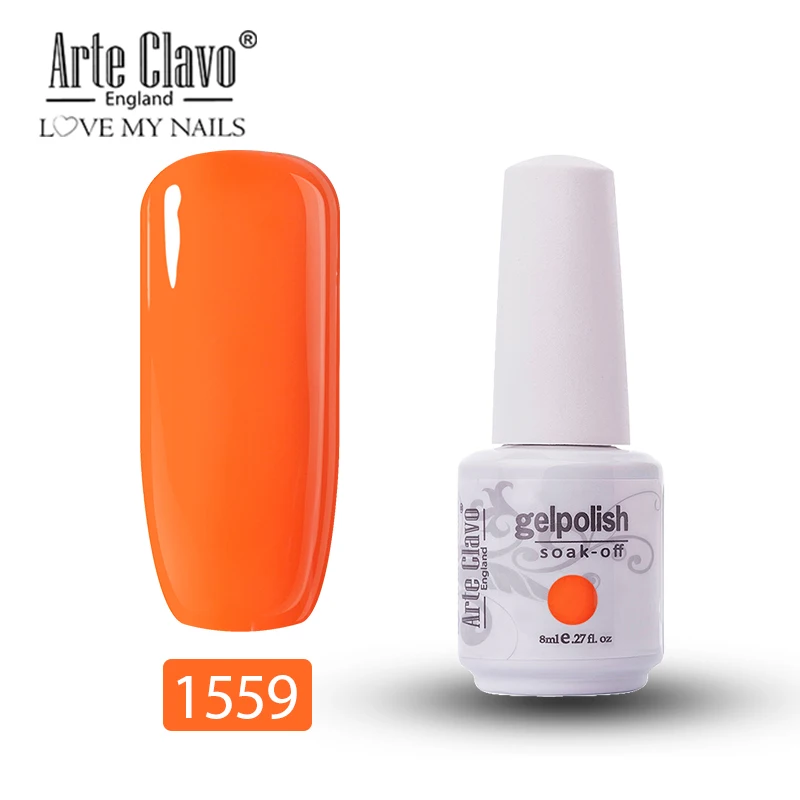 Arte Clavo 8 мл Гель-лак для ногтей набор маникюрный лак Топ Светодиодный УФ-гель лак удаляющийся замачиванием блеск для ногтей гель для украшения лака - Цвет: 1559