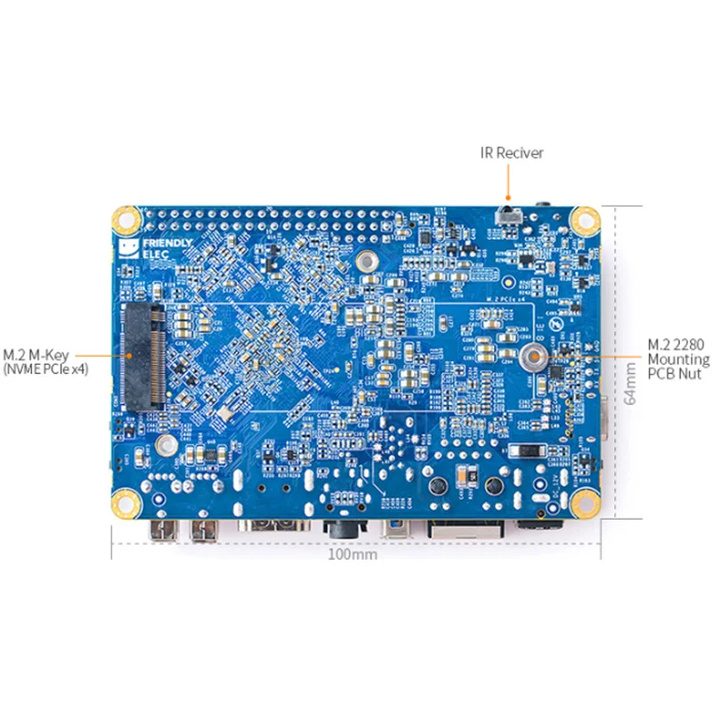 NanoPC T4 с открытым исходным кодом RK3399 макетная плата ARM DDR3 ram 4 Гб Гбит/с Ethernet, Поддержка Android 8,1 Ubuntu, AI и глубокое обучение