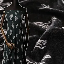 Стрейч шерсть осень и зима трикотажный бархат высокого класса на заказ бархат жаккардовый материал платье лист ткань с цветочным принтом