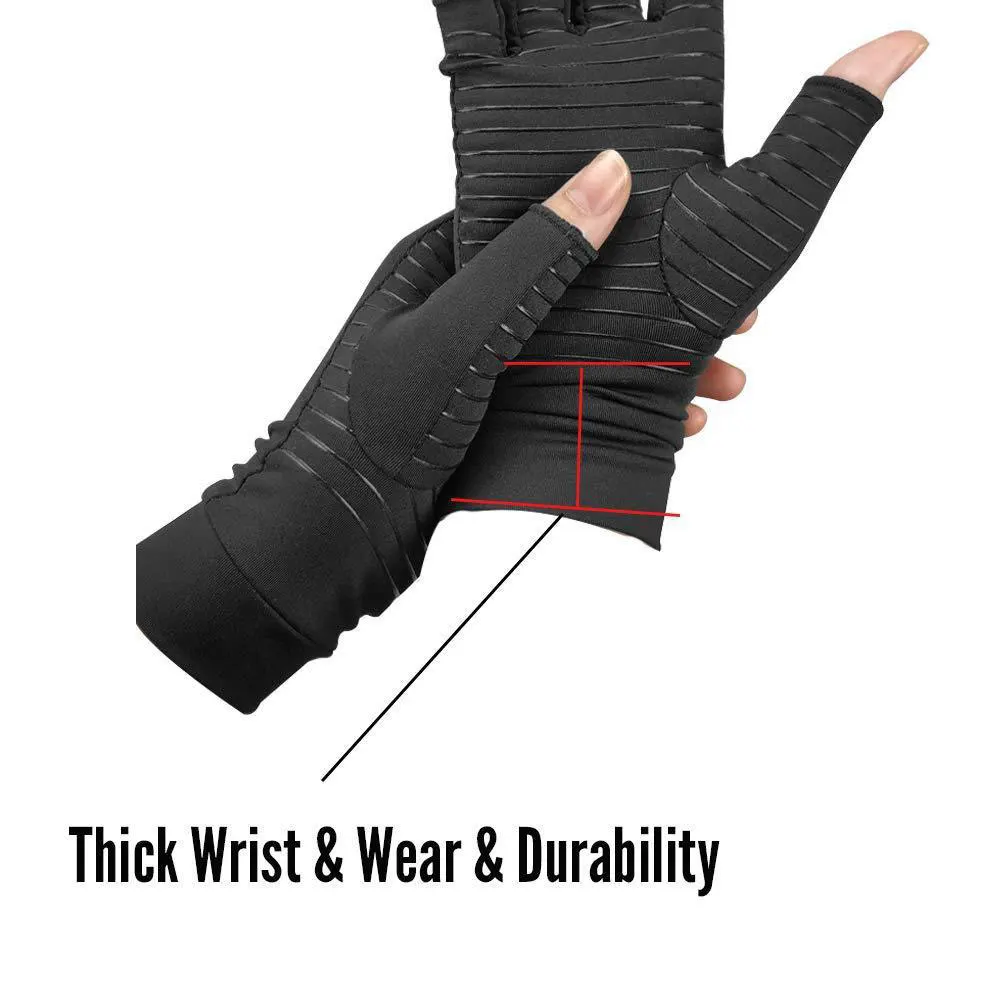 1 пара эластичных аксессуаров для ухода за здоровьем перчатки с полупальцами перчатки при артрите Спорт реабилитация руки боль серый хлопок перчатки