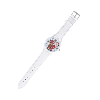 

1PC Watch Cartoon Christmas Durable Elk Pattern Leather Belt Quartz Watch Wristwatch for Wife Girl Lady Families Kids