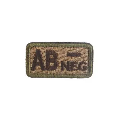 Blood Type Morale Patches Hook Loop Embroidery Military Tactics Badge For Coat Backpack DIY Sewing Fabric A+POS O-NEG Patches - Цвет: 8