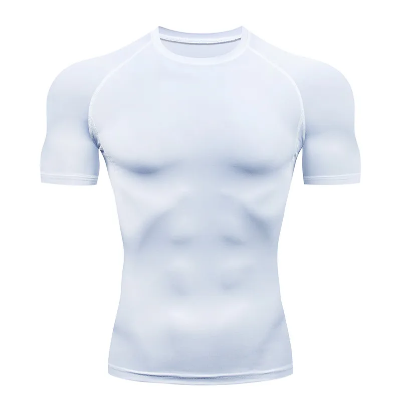 Нижняя рубашка мужская футболка Рашгард MMA компрессионная рубашка для фитнеса термобелье антибактериальное быстросохнущее пот - Цвет: 1