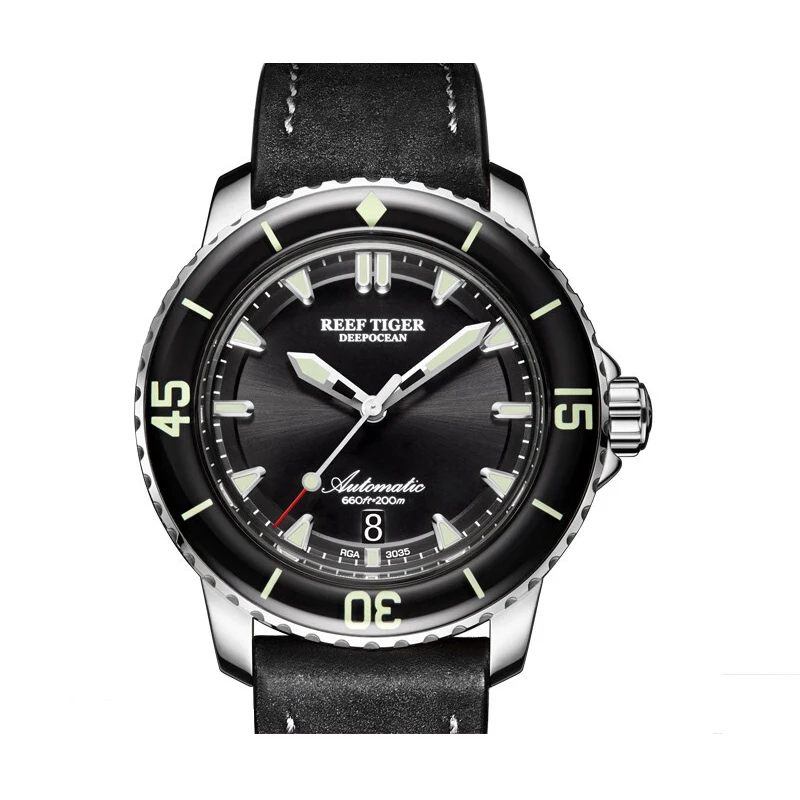 Мужские наручные часы для дайвинга, мужские спортивные автоматические часы Reef Tiger, мужские роскошные 200 м водонепроницаемые механические наручные часы relogio RGA3035 - Цвет: men watch p9