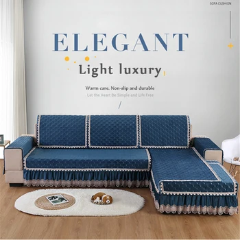 

Sofa Covers for Living Room Stretch Couch Elastic Thicken Plush Fabric European L Shape Armchair Cover Decor Slipcover Sofa