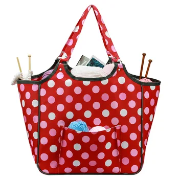 

New Products Weaving Tool Bag Home Daily Accessories Storage Polka Dot Handbag