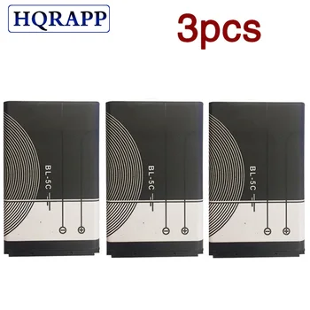 

3X Cell Phone Replacement BL-5C Battery For Nokia 1112 1208 1600 1100 1101 n70 n71 n72 n91 e60 Direct shipping Wholesale