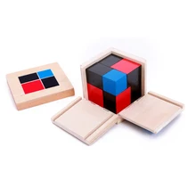 Cube Binomial en bois pour l'apprentissage des maths, jouet éducatif, méthode Montessori