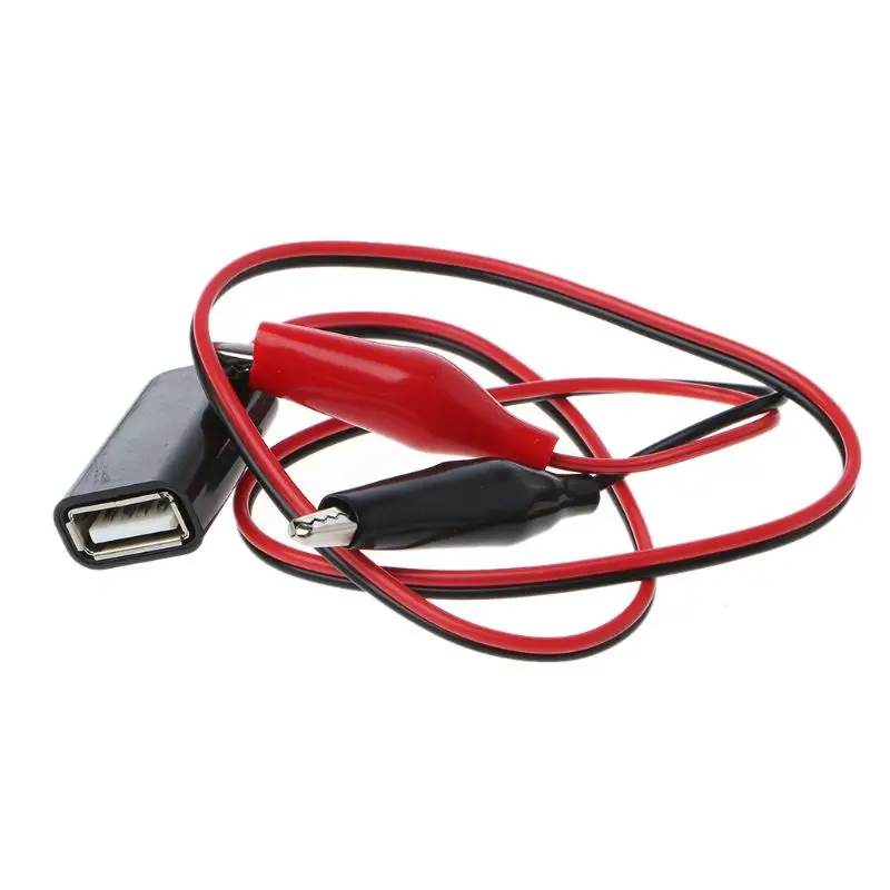 

1 Pair Alligator Test Clips Clamp to USB Male Female Connector Power Supply Adapter Cable Wire 50cm Tester Monitor