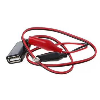 

1 Pair Alligator Test Clips Clamp to USB Male Female Connector Power Supply Adapter Cable Wire 50cm Tester Monitor