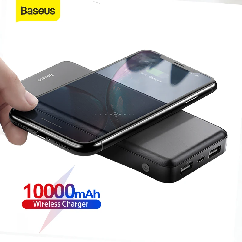 Hot Products! Baseus Qi Wireless Charger Power Bank 10000mAh USB PD Fast Charging External Battery Portable Charger Travel Powerbank For Phone