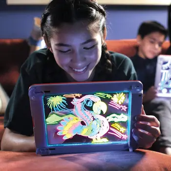 

Drawing Pad 3D Painting Pad Deluxe Light Up LED Effects Puzzle Board Sketchpad Tablet Writing Board Creative Kids Pen Gift Toys
