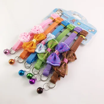 

24pcs/lot Pet Dog Collar Puppy Cat Pet Buckle Dogs Leads Adjustable Neck Strap With Bell Puppy Pet Accessories