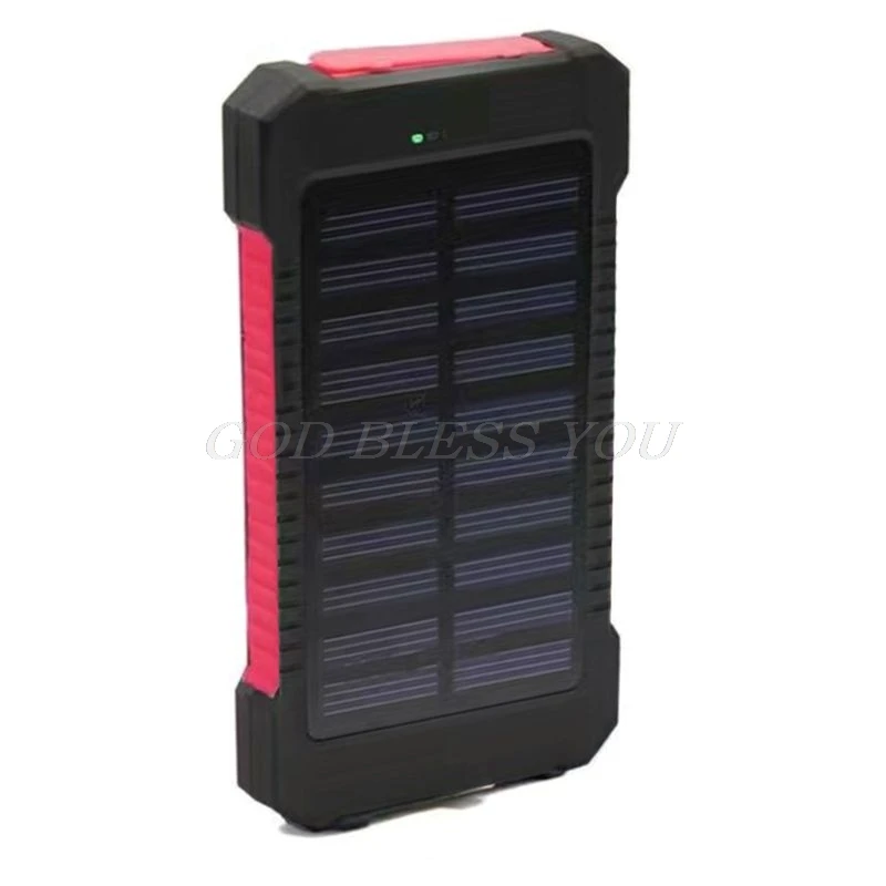 Светодиодный двойной USB порты солнечной панели банк питания чехол лаконичный и vogue стиль зарядное устройство DIY наборы для samsung 18#820 - Цвет: red