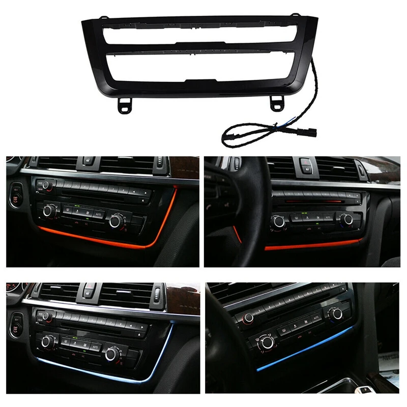 car led lights Ac Control Panel Double Color AC/Radio Trim Dual LED Luminescent Bezel Decoration Compatible For-BMW M3 M4 Series F30 F35 3GT car headlight bulbs