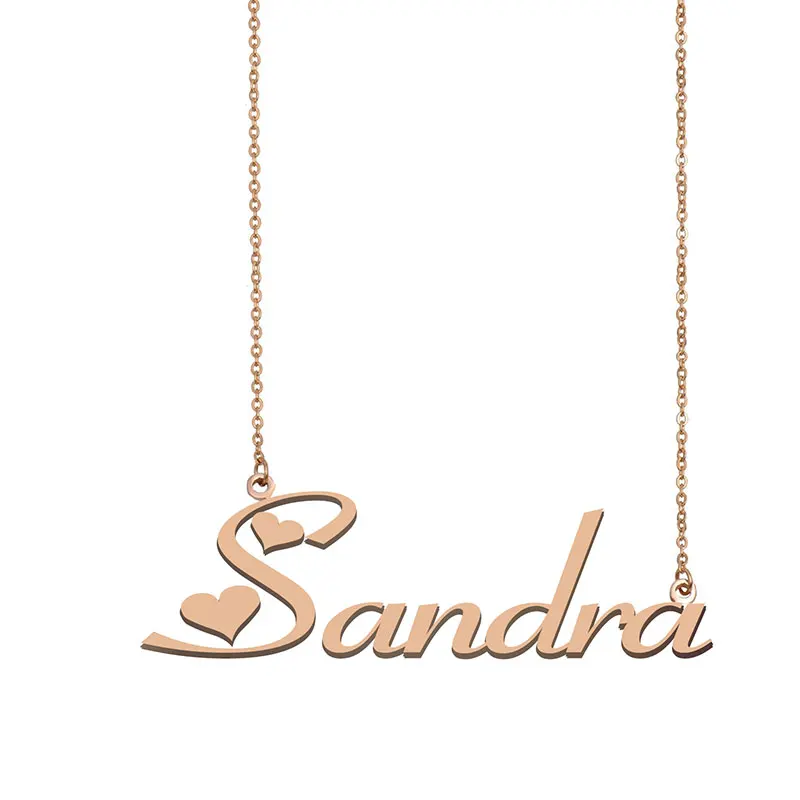 

Sandra Name Necklace Custom Name Necklace for Women Girls Best Friends Birthday Wedding Christmas Mother Days Gift