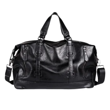 

JHD-Men's Tote Bag Large Capacity Travel Bag Shoulder Bag Men's Waterproof Pu Handbag Casual Messenger Bag