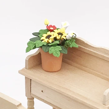 

Potted Garden Toy Gift Accessory Dollhouse Flower Craft Model Fairy Miniature Resin DIY Decorative Green Plant