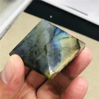 

35-50mm RAINBOW NATURAL PRETTY LABRADORITE CRYSTAL PYRAMID HEALING