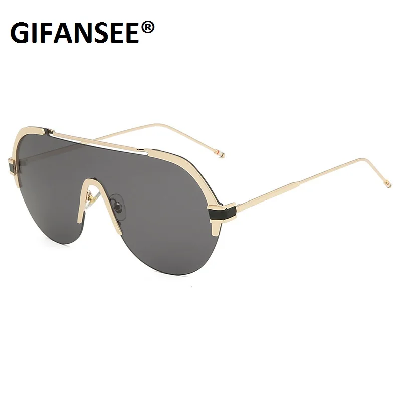 

GIFANSEE Rimless Oversized Sunglasses Women men Vintage Glasses 2020 Luxury Eyewear oculos de sol fashion Big Shades female