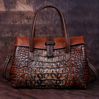 

Handbag 2020 Genuine Leather Single Shoulder Ladies Hand Bags Woman Luxury Handbags Women Bags Designer Alligator Bolsos Mujer