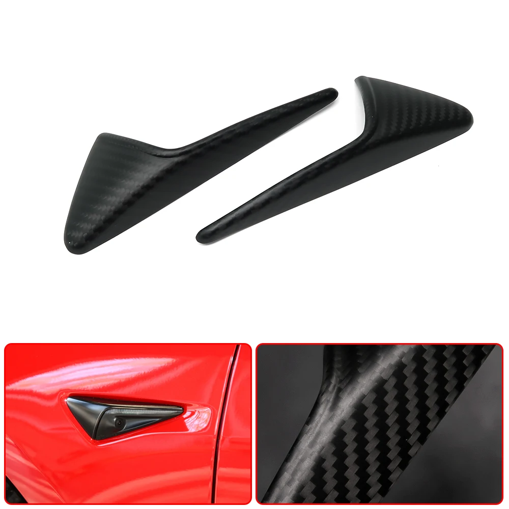 

For Tesla Model 3 17-22 S 12 -19 X 2016-2022 Model Y Real Carbon Fiber Car Side Marker Camera Fender Overlay Cover Grill Trims