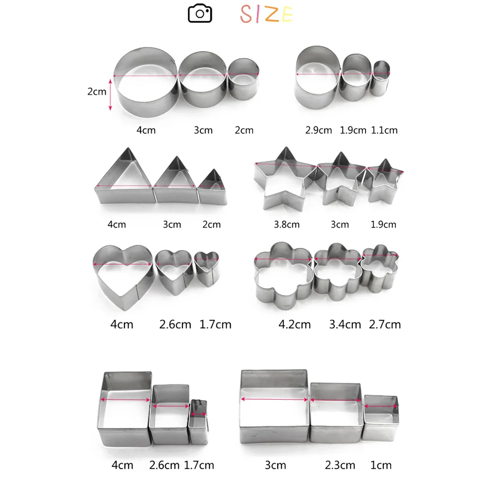 С металлической коробкой 430 нержавеющая сталь формы для выпечки набор форм для выпечки тортов многоразовый кондитерский геометрическая форма ЗВЕЗДА креативный цветок