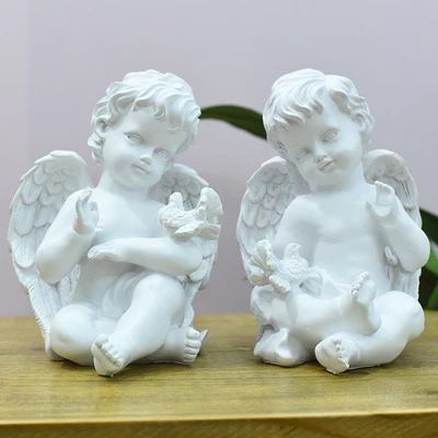 Фигурки Ангела Прайе из смолы, скульптурные фигурки, домашний декор, религиозные статуи - Цвет: 4-2pcs