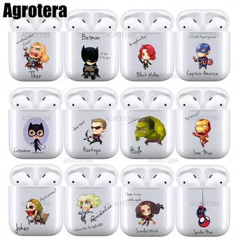 

Agrotera Earphone Cases Transparent Clear Case Soft TPU Cover for Airpods 2 & 1 Quicksilver Scarlet Witch Spider-Man Thor Batman