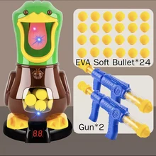 Pistolet à Air comprimé pour enfants, jouet de tir affamé, dinosaure, balle molle, jeu électronique de marquage avec effets sonores, cadeau d'anniversaire pour enfants