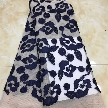 

African Lace Fabric 2020 High Quality Lace Sequins French Net Lace Tulle Mesh Fabrics Lake blue/ White 3D Lace Wedding Fabrics