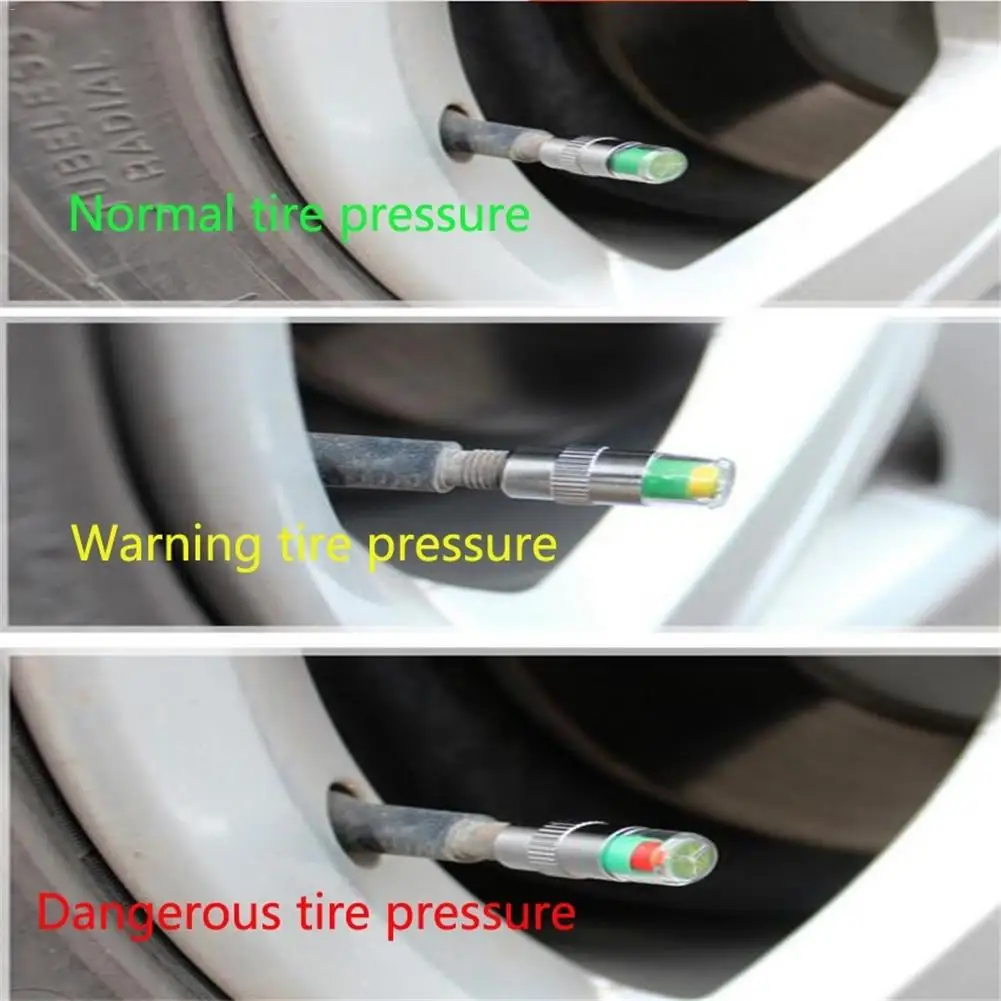 4 шт./компл. Автомобильный датчик давления в шинах индикатор заглушки датчика 3 цвета оповещение Мониторинг давления в шинах диагностический инструмент