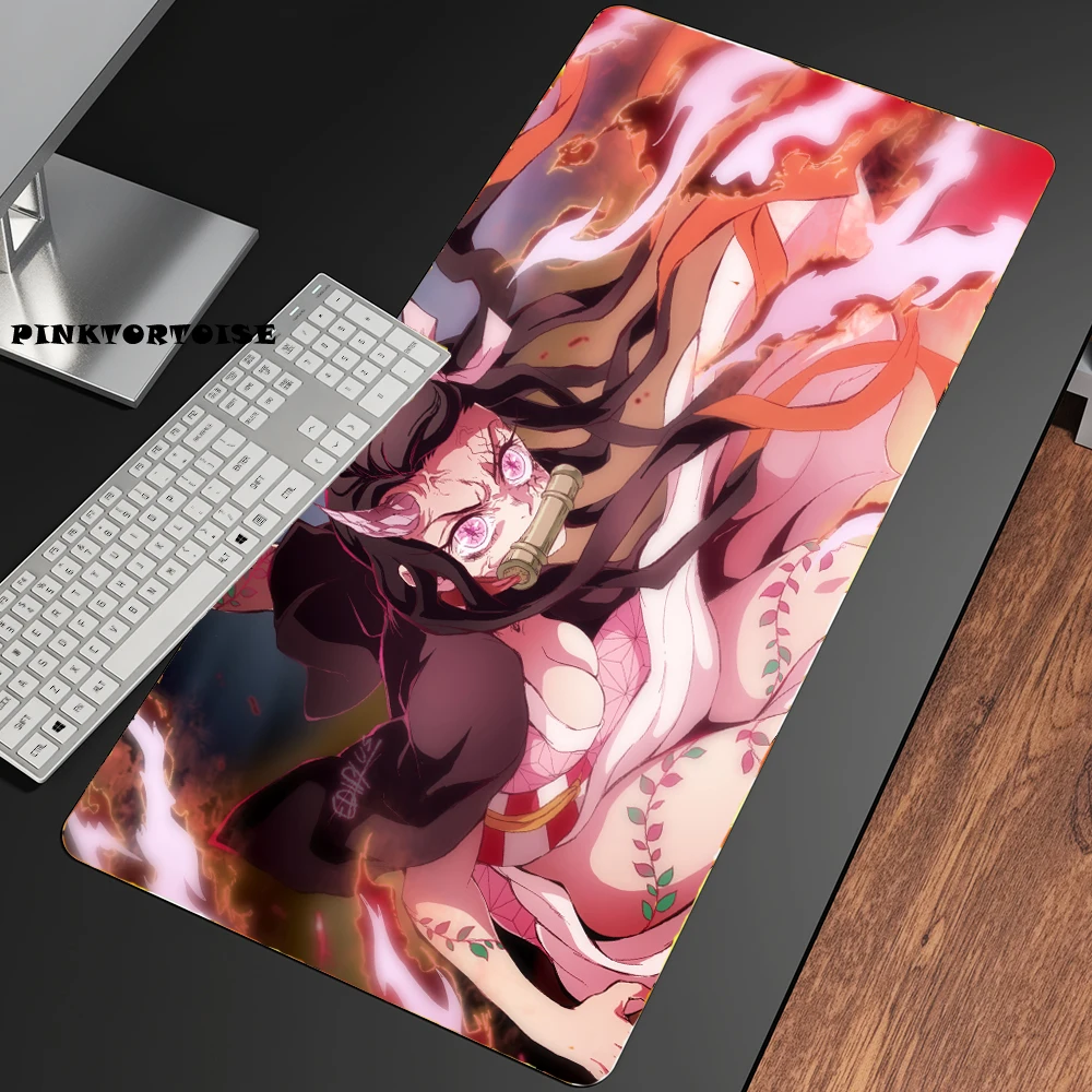 

PINKTORTOISE Demon Slayer Anime Kamado Nezuko Mouse Pad Office Desk Mat Genshin Impact Computer Large Rubber Anti-Slip Pad