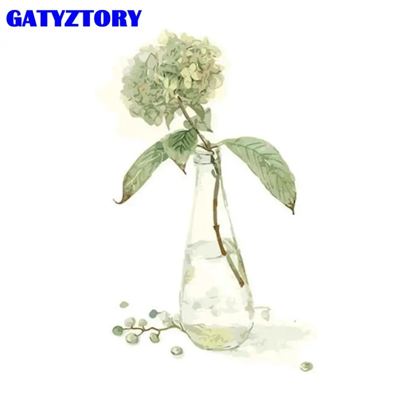 GATYZTORY Painting By Numbers Flowers In Vase Handpainted Kits Drawing Canvas Diy Oil Pictures Home Decor 20*30 | Дом и сад