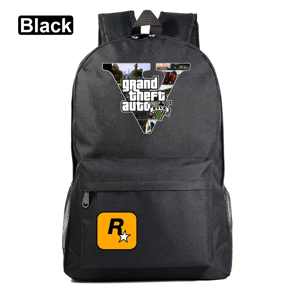 Модные популярные игры GTA5 Grand Theft Auto V для маленьких мальчиков и девочек книжный школьный рюкзак Для женщин пакет школьная сумка для подростков Для мужчин студенческий рюкзак - Цвет: 19