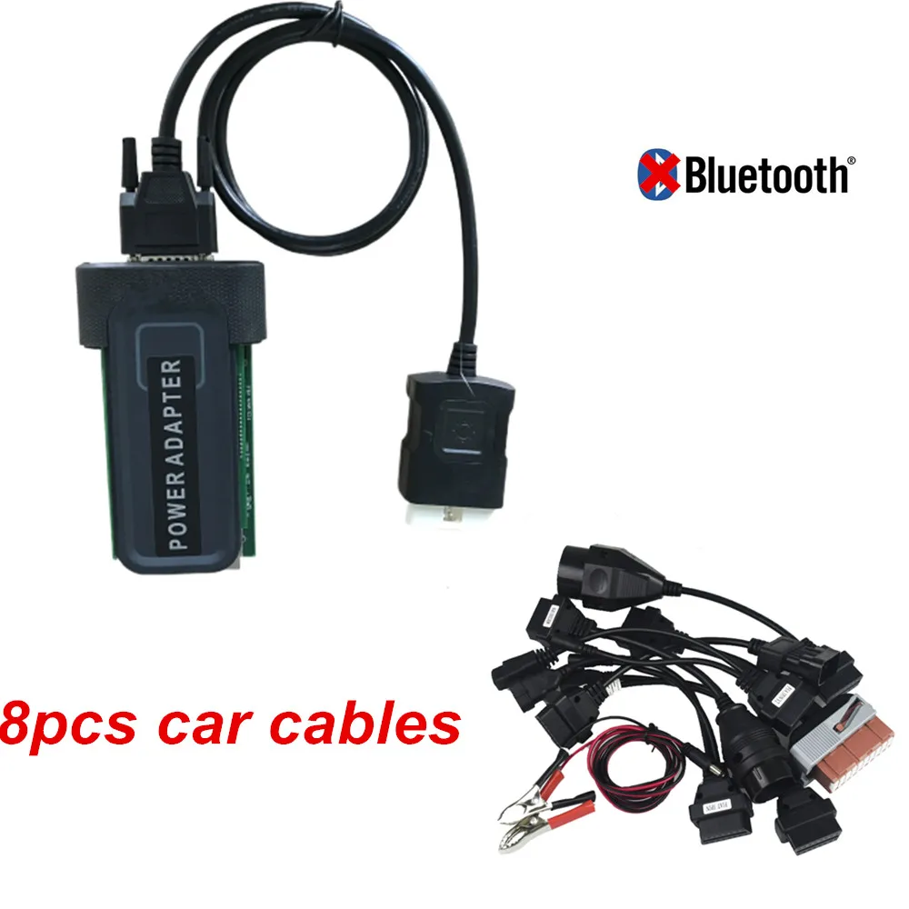 Obd сканер для delphis vd ds150e cdp,0 keygen obd2 диагностический сканер obd-ii Инструмент Полный комплект 8 шт. автомобильные кабели - Цвет: black  BT cable