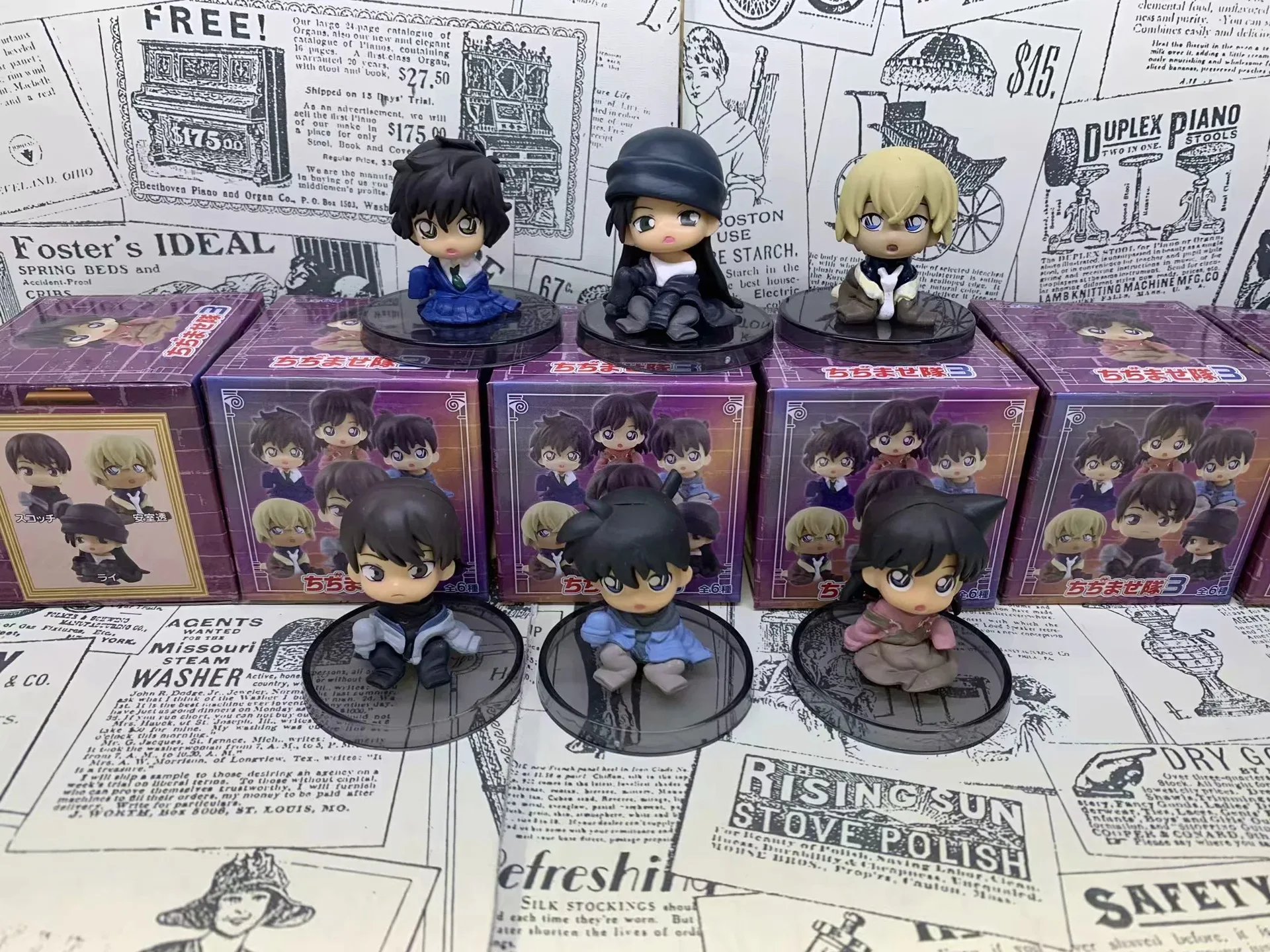 Conan зауженный сидя 2 Kudo Haibara Amuro через детство Сидя Фигурка капсула игрушка