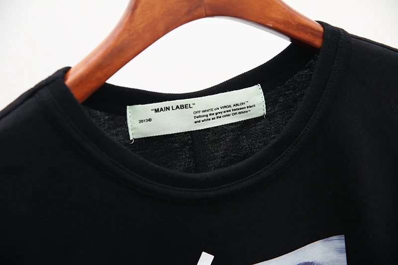 Морская волна косая полоска 19ss Off-White OW для мужчин/женщин, модные модели влюбленных пар, хлопковая Повседневная футболка с коротким рукавом и круглым вырезом