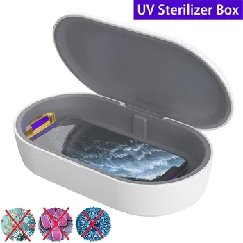 

2 In 1 Disinfection UV Sterilizer Box Light with Wireless Charging UV-Box Sanitizing Box for Phone Jewelry UV Sterilizer Lamp