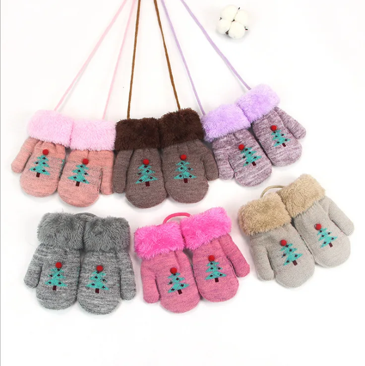 

Winter Baby Knitted Warm Gloves Infant Cute Bag Finger Gloves Children Korean-style Mittens Cartoon Gloves
